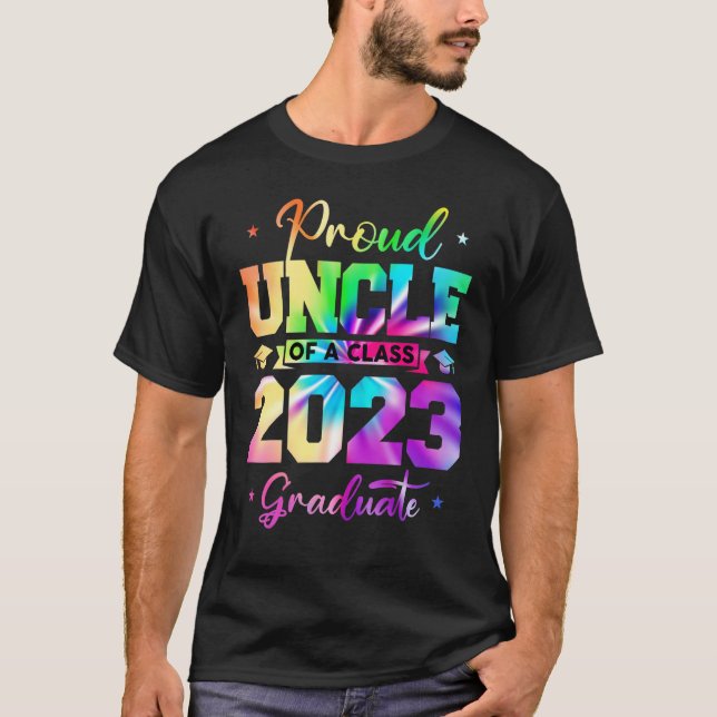 Proud Uncle of a 2023 Graduate Senior 23 Family Ti T-Shirt (Front)