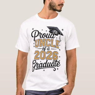 Proud Uncle Of A 2026 Graduate Gold Graduation T-Shirt