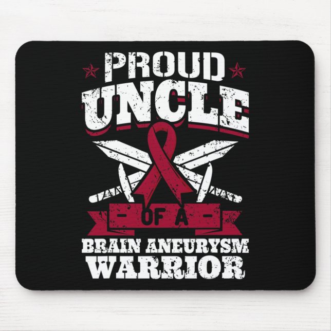 Proud Uncle Of A Brain Aneurysm Warrior Awareness  Mouse Pad (Front)