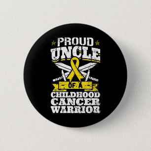 Proud Uncle Of A Childhood Cancer Warrior Awarenes 6 Cm Round Badge