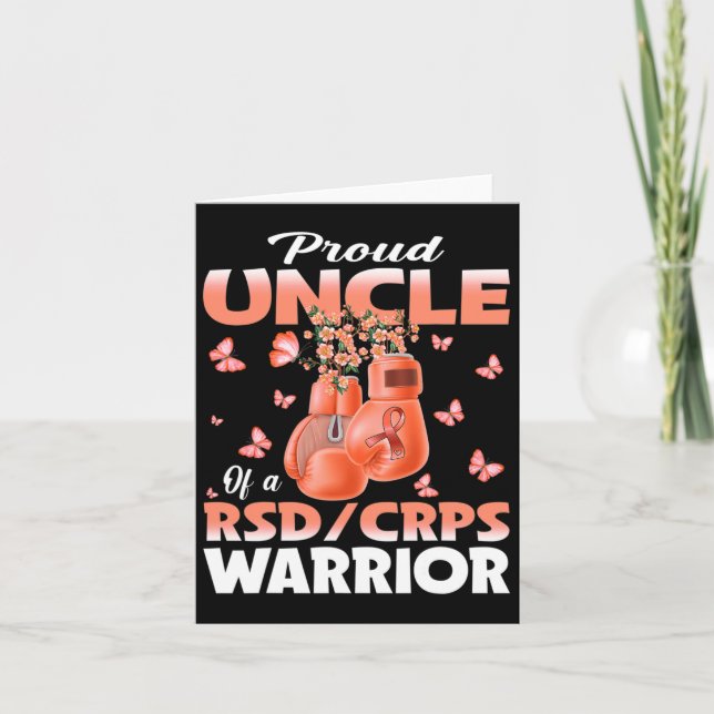 Proud Uncle Of A Rsd Crps Warrior Awareness Boxing Card (Front)