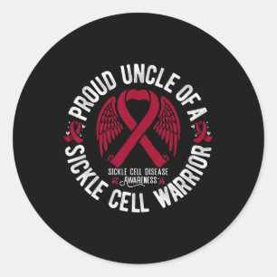 Proud Uncle Of A Sickle Cell Warrior Scd Awareness Classic Round Sticker