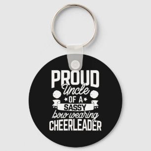 Proud Uncle Of A Sy Bow Wearing Cheerleader Cheerl Key Ring