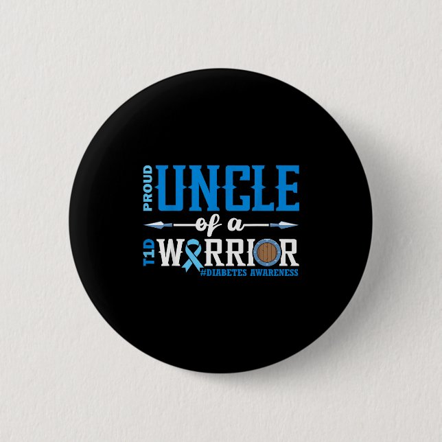 Proud Uncle Of A T1d Warrior Diabetes Awareness Ri 6 Cm Round Badge (Front)