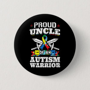 Proud Uncle Of An Autism Warrior Autistic Awarenes 6 Cm Round Badge