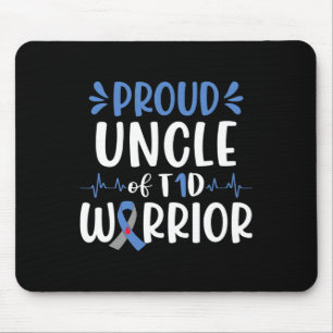 Proud Uncle Of T1d Warrior Diabetes Awareness Blue Mouse Pad