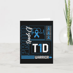 Proud Uncle Of T1d Warrior Ribbon Diabetes Awarene Card