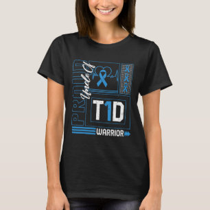 Proud Uncle Of T1d Warrior Ribbon Diabetes Awarene T-Shirt