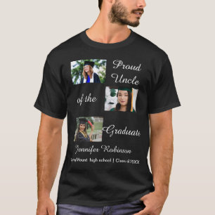 Proud Uncle of the Graduate Custom Photos Name T-Shirt