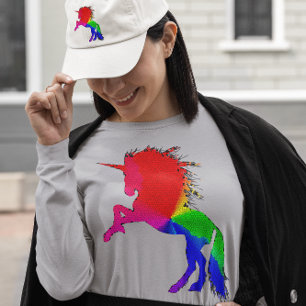 Proud Unicorn of Colourful Stain Glass Design, ZKO T-Shirt
