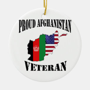 Proud US Afghanistan Veteran Ceramic Tree Decoration