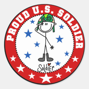 Proud US Soldier Classic Round Sticker