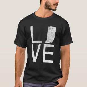 Proud Usa Fan State  Indiana Love Map Indiana T-Shirt