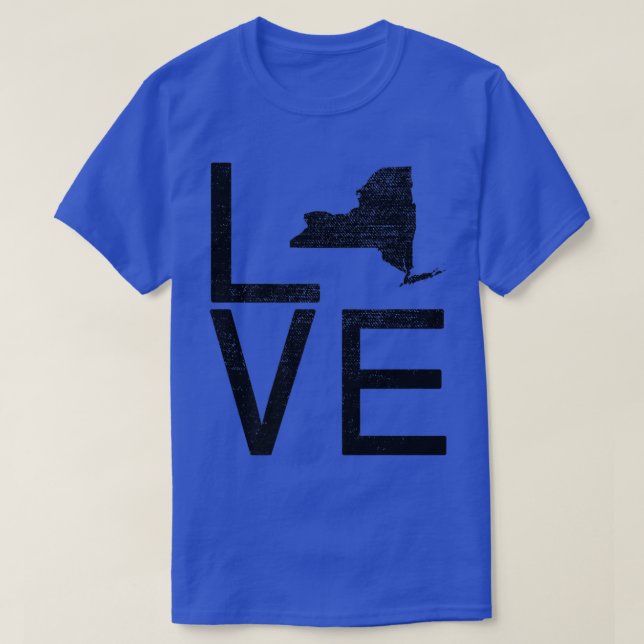 Proud USA Fan State  New York LOVE Map New York  T-Shirt (Design Front)