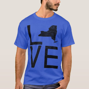 Proud USA Fan State New York LOVE Map New York T-Shirt