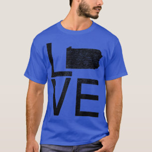 Proud USA Fan State Pennsylvania LOVE Map Pennsyl T-Shirt