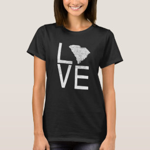 Proud Usa Fan State  South Carolina Love Map South T-Shirt