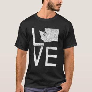 Proud Usa Fan State Washington Love Map Washingt T-Shirt