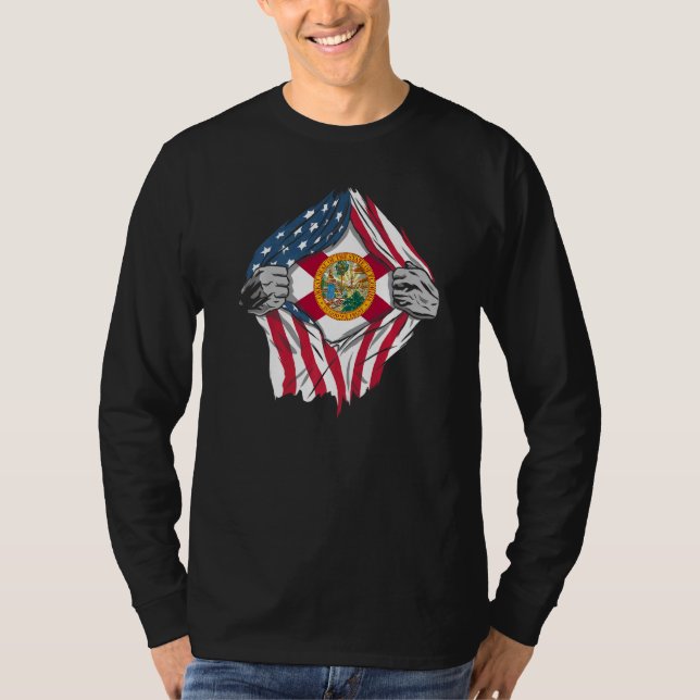 Proud Usa Home Country Patriotic Home State Flag F T-Shirt (Front)