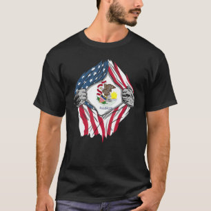 Proud Usa Home Country Patriotic Home State Flag I T-Shirt