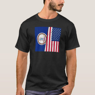 Proud Usa Home Country Patriotic Home State Flag V T-Shirt