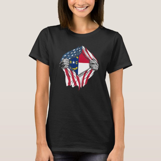 Proud Usa Home Country State Flag North Carolina   T-Shirt (Front)