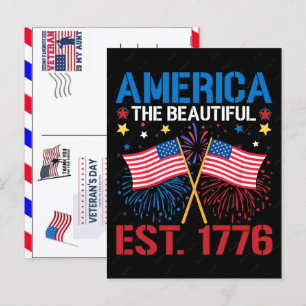 Proud Veteran 250 Years America 1776 2026 Holiday Postcard