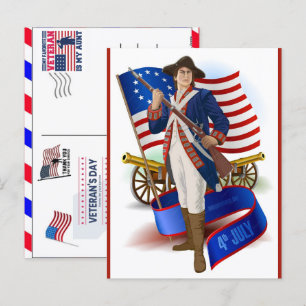 Proud Veteran 250 Years America 1776 2026 Holiday Postcard
