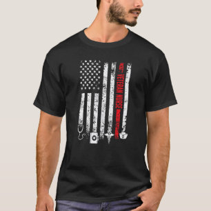 Proud Veteran Nurse US Flag Veteran Nursing T-Shirt