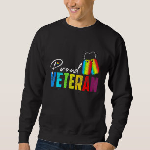 Proud Veteran Trans Military LGBTQ Rainbow Gay Pri Sweatshirt