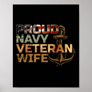 Proud Veteran's Wife Usa American Flag Patriotic  Poster