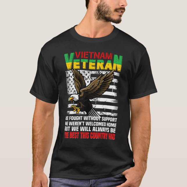 Proud Vietnam Veteran American Patriotic US Vetera T-Shirt (Front)