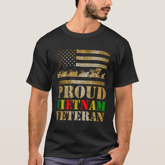 Proud Vietnam Veteran Day Gift For Dad From Son Da T-Shirt (Front)