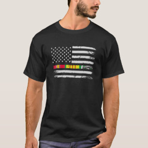 Proud Vietnam Veteran Us Flag Ribbon Father T-Shirt