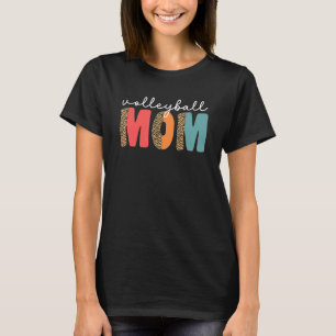 Proud Volleyball Ball Mum For Women Leopard Volley T-Shirt