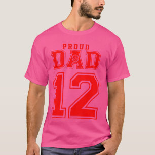 Proud Volleyball Dad Number 12 R T-Shirt