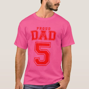 Proud Volleyball Dad Number 5 R T-Shirt
