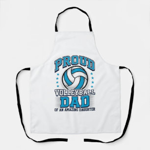Proud Volleyball Dad Vintage Sports Shirt Design_1 Apron