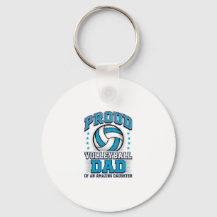 Proud Volleyball Dad Vintage Sports Shirt Design_1 Key Ring