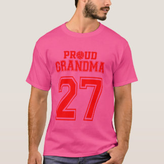 Proud Volleyball Grandma Number 27 R T-Shirt