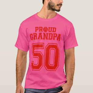 Proud Volleyball Grandpa Number 50 R T-Shirt