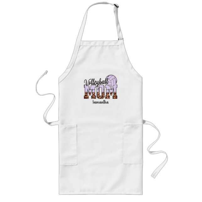 Proud Volleyball Mom – Serving Up Support Long Apron (Front)