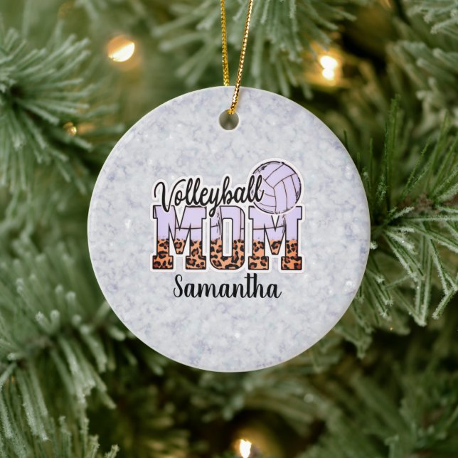 Proud Volleyball Mum – Serving Up Support Ceramic Tree Decoration (Tree)