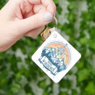 Proud Wanderer LGBTQ Camping – Rainbow Compass Key Ring