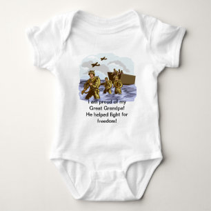 Proud War Veteran Great Grandpa Baby Bodysuit