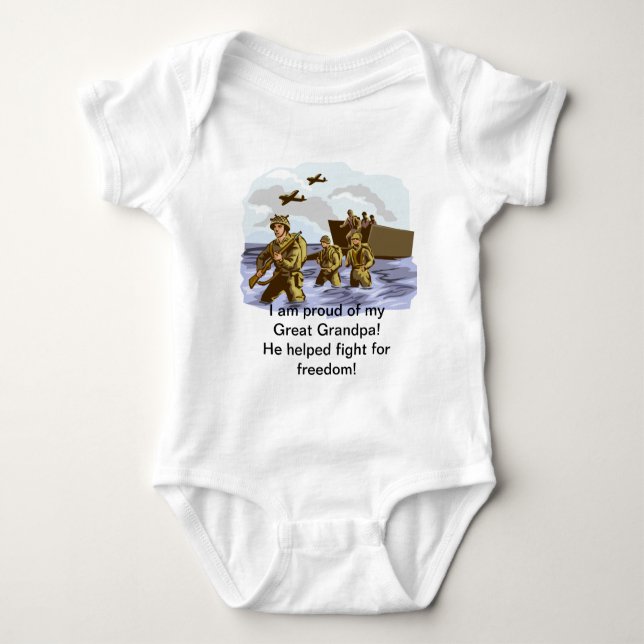 Proud War Veteran Great Grandpa Baby Bodysuit (Front)