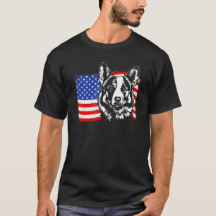 Proud Welsh Corgi American Flag Patriotic Dog T-Shirt