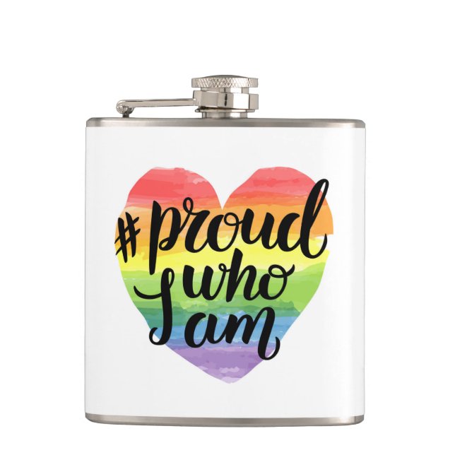 Proud Who I Am Hip Flask (Front)