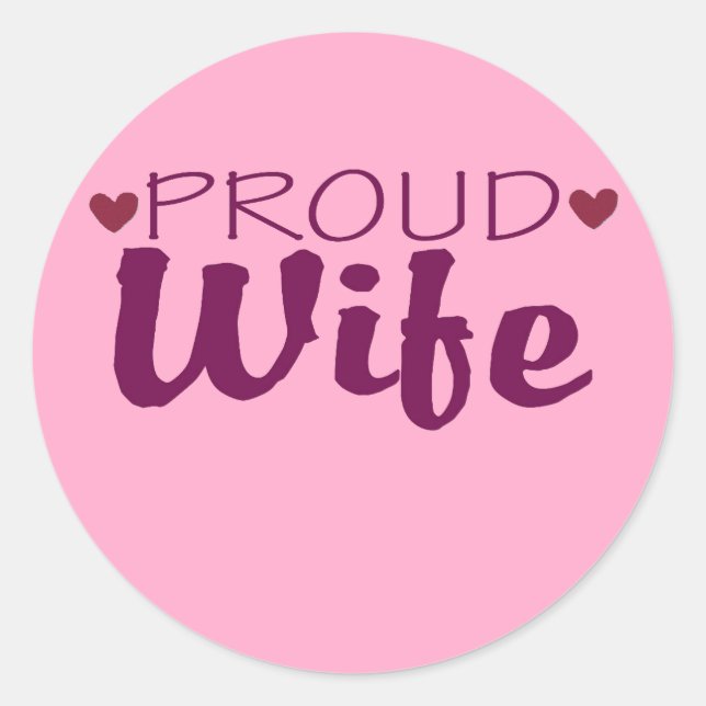 Proud wife cute heart stickers (Front)