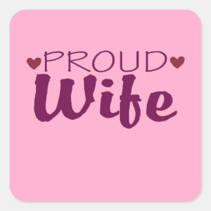 Proud wife cute heart stickers